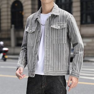 灯芯绒外套男春秋2021新款韩版潮流港风翻领夹克秋装上衣9161-P85图片