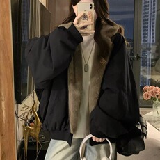 毛毛棉衣双面穿加厚连帽棉衣冬装情侣棉服外套1001-1-MF256-P108，男装棉衣，星座1001-1