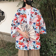 夏季新款大码新中式防晒服薄外套情侣开衫道袍披风汉服F20/P40，男装防晒衣，钱塘713