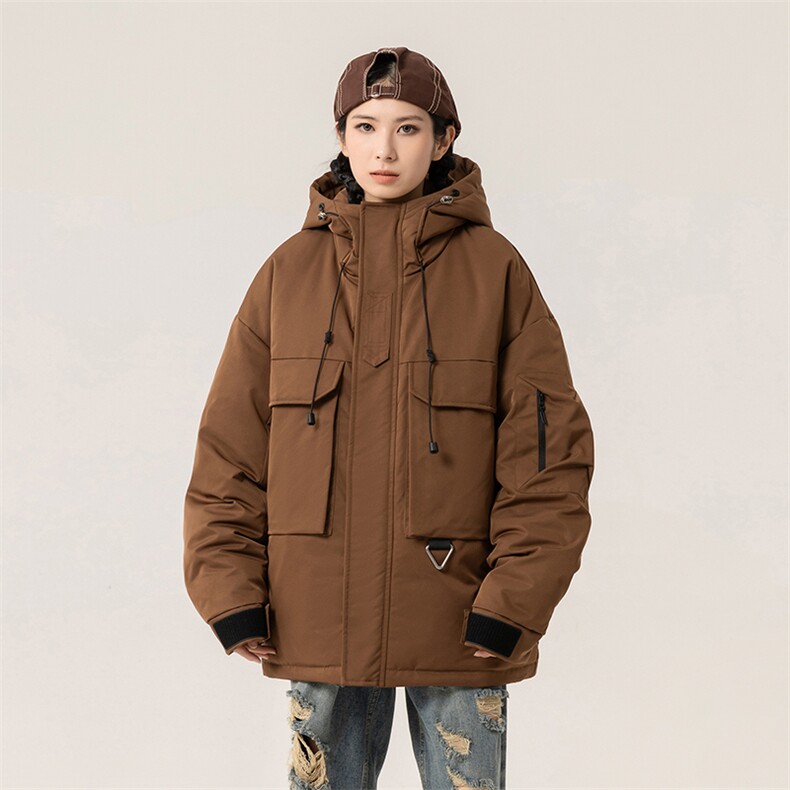 新标90白鸭绒简约休闲连帽工装外套纯色加厚羽绒服ESY0222-P230,男装羽绒服,电商B306