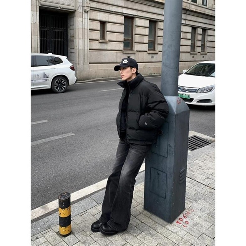 cleanfit黑色软牛仔裤美式穿搭秋冬男生穿搭高级感裤子直筒微喇裤,男装牛仔裤,星座1210-1