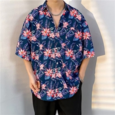 夏威夷风短袖花衬衫男海南岛休闲沙滩服T5103-P26，男装衬衫，星座1109-3