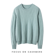 2025秋冬新款女羊绒衫100%纯山羊绒纯色圆领宽松慵懒时尚针织套衫，女装羊绒衫，缇曼羊绒