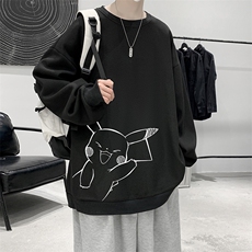 华夫格卫衣圆领卫衣男大码长袖t恤男外套HW76193-P30加绒款P-40，男装卫衣，电商A040