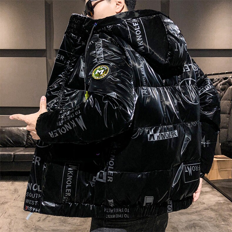 现货仓库桥园路连帽潮牌时尚韩版宽松鲨鱼皮羽绒服短款外套,男装羽绒服,星座301D-5(原星座1415）