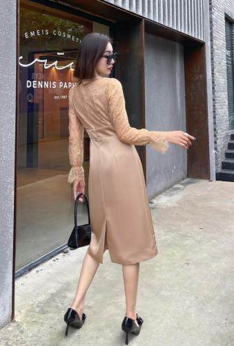 蕾丝袖连衣裙，女装连衣裙，斯瑞威