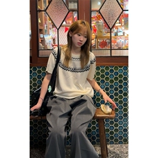 【有货】BK922CC-特P43费尔岛绞花针织短袖T恤男女老钱风，男装T恤，星座1007（原301D）