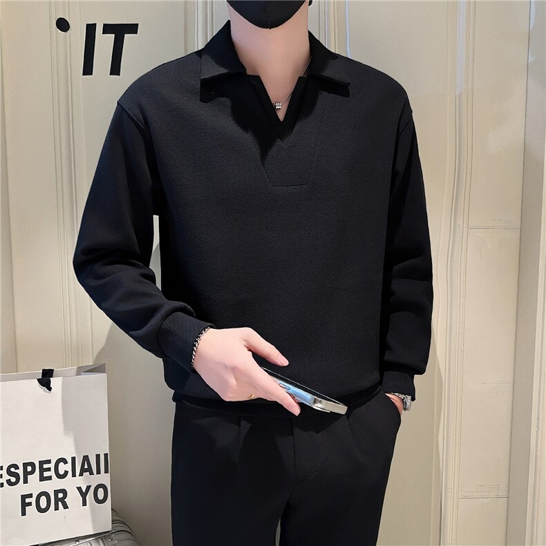 2025春季新款卫衣男社会小伙长袖polo衫拼接宽松外套W15P78控108,男装卫衣,电商B276A