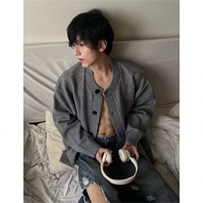高街复古大口袋毛衣男2026新款慵懒风针织衫休闲开衫外套上衣服，男装针织衫/毛衣，星座506A
