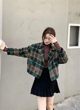 【现货】短款格子外套，其它，芷炫