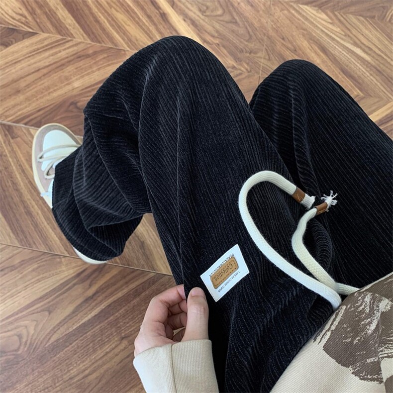 雪尼尔筷子条重磅贴标休闲裤M~5XL XZ604-KG45-P55控68图片