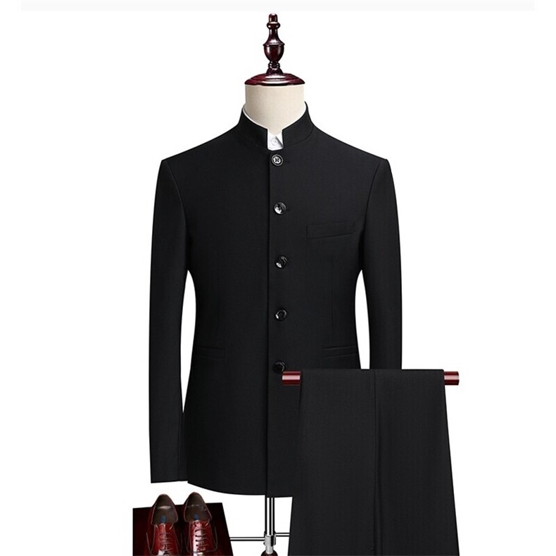 JS8611-XK-DP158男士西服套装西装外套新中式复古中山装搭配两件套，男装西服套装，星座510A-2