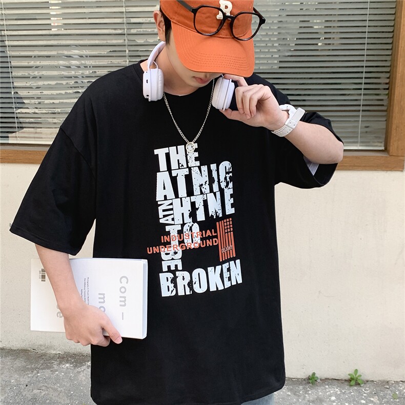 夏季中性大码港风青少年宽松t恤学生短袖半袖体恤A422-1-DT10-P28,男装T恤,电商A422-1