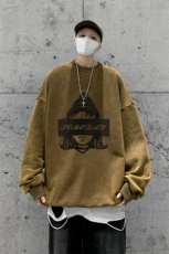 22新款秋复古美式水洗做旧宽松连帽男女中性卫衣301B-JB7900-P58，男装卫衣，星座301B