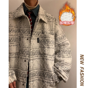 冬新百搭时尚小香风棉服男士加棉加厚夹克保暖外套J595J加棉-P95图片