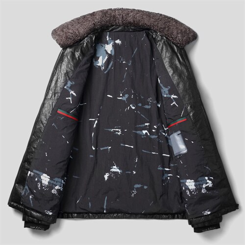 W21130海宁皮衣男头层牛皮白鸭绒羽绒服短款翻领皮夹克冬P780图片