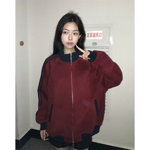 抖音得物高品质26春装美式高街重磅结构拼接织带立领卫衣外套CM42图片