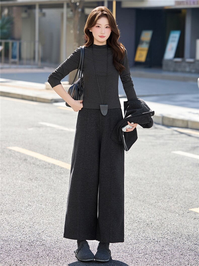 马甲T恤阔腿裤三件套春装女款2026年新款女装高级感减龄套装显高,女装套装/套裙,意芙