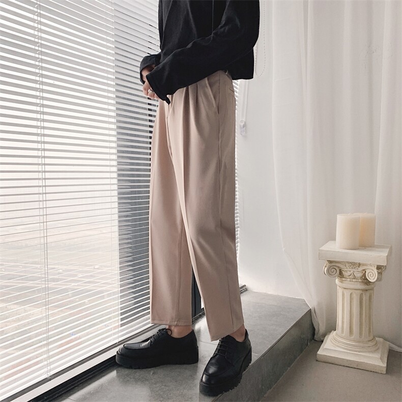 西裤男阔腿直筒宽松春秋休闲长裤垂坠感学院班服西装裤XK10-P35，男装西裤，星座1008