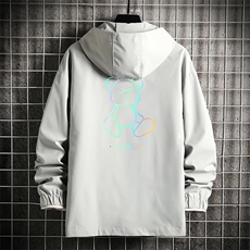 JK65139-P45连帽夹克男大码胖子棒球服上衣外套网格挂拍，男装夹克，电商A040A