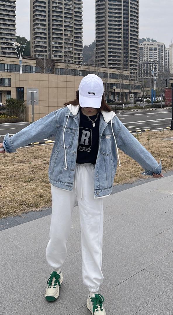 帽子可脱卸牛仔外套,女装其它,衣生缘