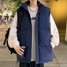 百搭外工纯色马甲棉服无袖外套气质ins潮流时尚新款简约原宿，男装棉衣，星座1210-1