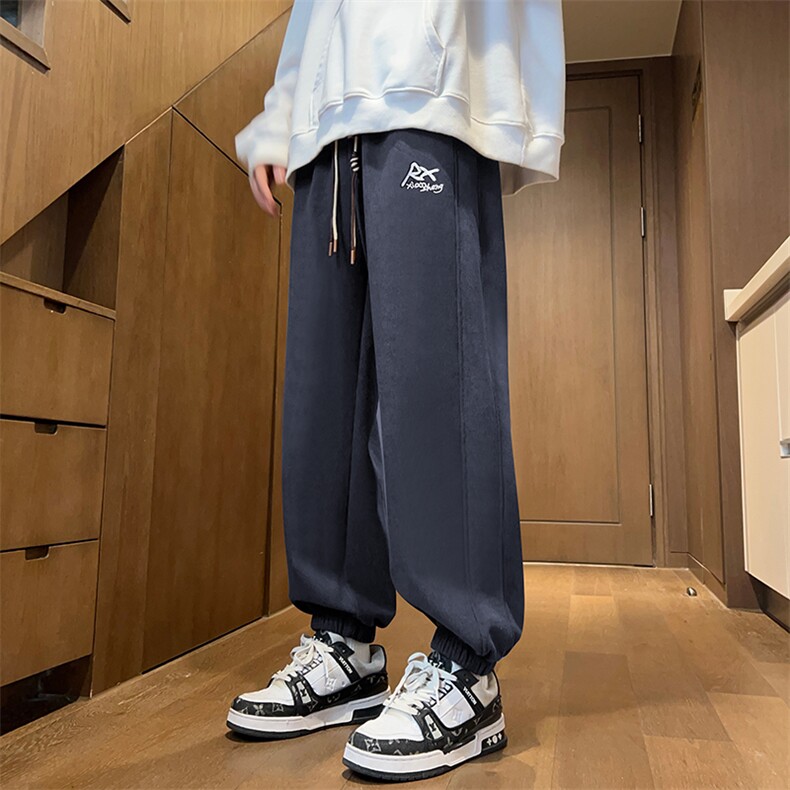 美式高街灯芯绒休闲裤男士宽松运动哈伦束脚卫裤男K880*P35控58,男装休闲裤,星座227-1