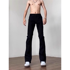 现货高品质黑色弹力修身微喇牛仔裤量大价格还可谈K30-P33，男装牛仔裤，星座215-1
