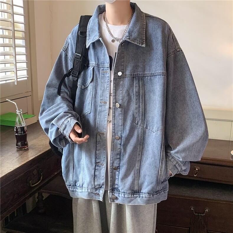 秋冬季新款牛仔夹克男宽松ins潮牌oversize高街痞帅外套GH030-P65,男装夹克,星座1008-1
