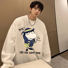 蜡笔小新圆领卫衣男大码加厚长袖t恤男2024春S6240-P28，男装卫衣，电商A040