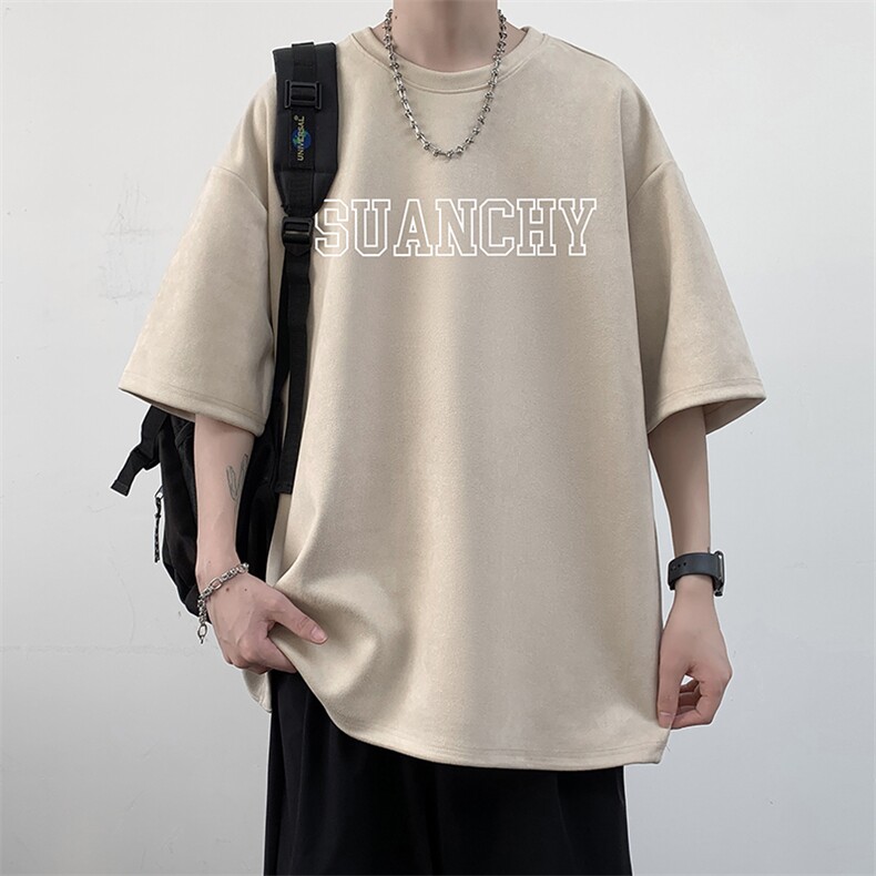麂皮绒短袖t恤男大码半袖男 JD82229-P25图片
