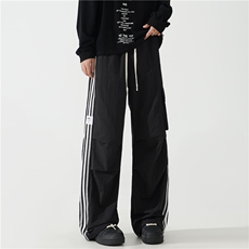 夏季新款工装大口袋褶皱条纹宽松休闲裤B315-K24228-特p35控68，男装工装外套，电商B315