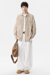 新款(跨境货源）长袖男士衬衫男宽松休闲上衣图片