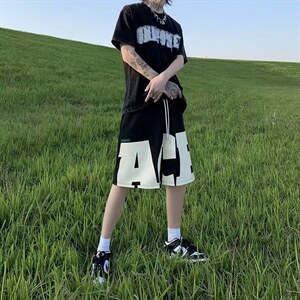 夏季美式复古篮球短裤男潮运动裤休闲五分裤AD39P30图片