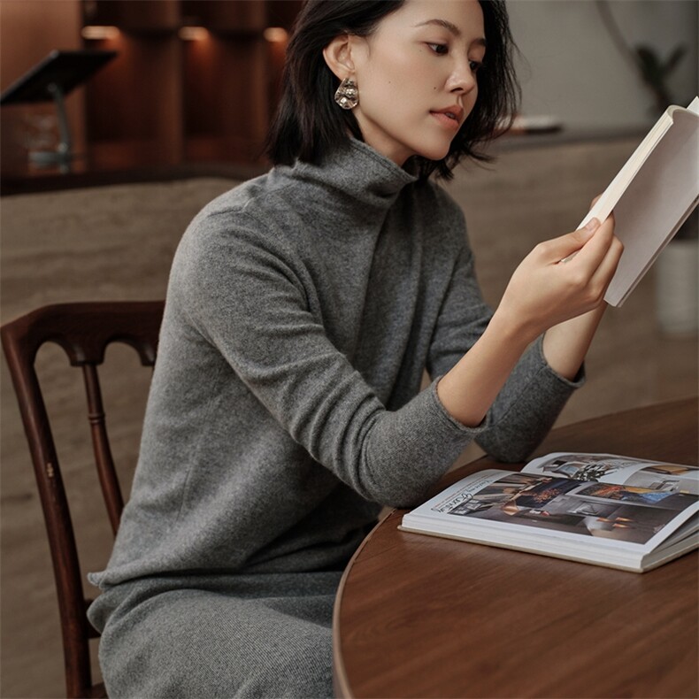 2025秋冬新款女羊绒衫100纯羊绒堆堆领纯色羊绒毛衣上衣羊绒内搭,女装羊绒衫,绒知纯羊绒