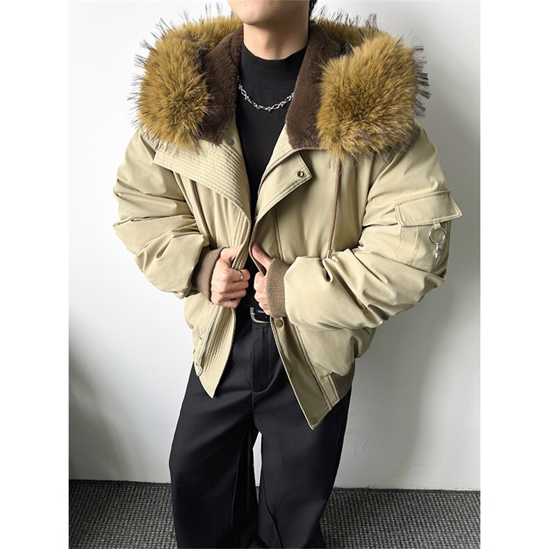 [现货座山雕羽绒服]连帽毛领加厚保暖休闲外套5D1200TP220368,男装羽绒服,电商A102
