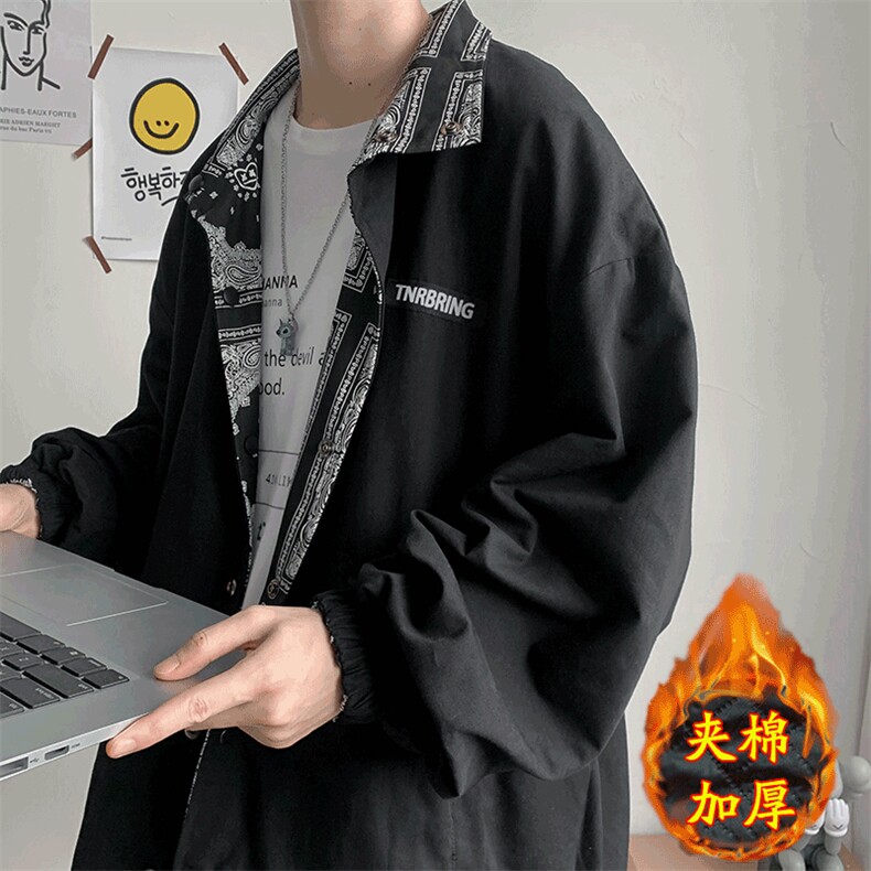 秋冬两面穿外套男宽松百搭韩版ins港风帅气加棉加厚夹克SY46-p70，男装夹克，星座1008-2