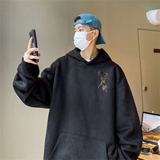 23/秋季360G麂皮绒印花宽松休闲连帽卫衣JWY3267P50控69，男装卫衣，电商B370