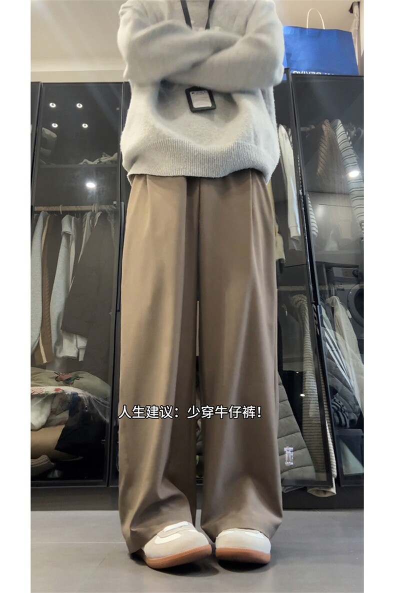 春季2026垂感西裤男老钱风薄长裤打褶休闲裤C62184-TP3568,男装西裤,电商A102
