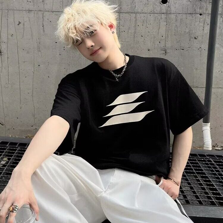 美式高街纯棉短袖t恤夏季小众情侣装体恤潮牌上衣DTX408,男装T恤,星座208-5