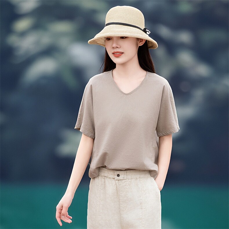 2026年春季女短袖宽松亲肤透气常规，女装衬衫，江南依恋