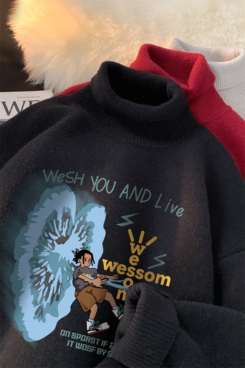 高质量！秋冬高领毛衣加绒加厚翻领针织衫男毛衣FL242-特p38,男装针织衫/毛衣,电商B367