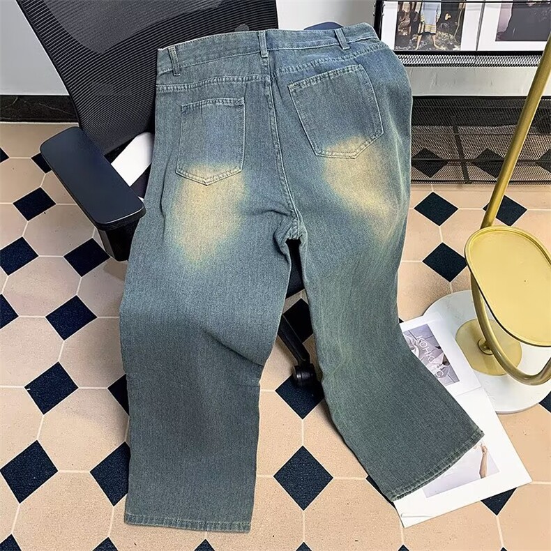 美式vibe复古破洞牛仔裤男女高街嘻哈宽松做旧长裤K6072-P40网图,男装牛仔裤,电商B245