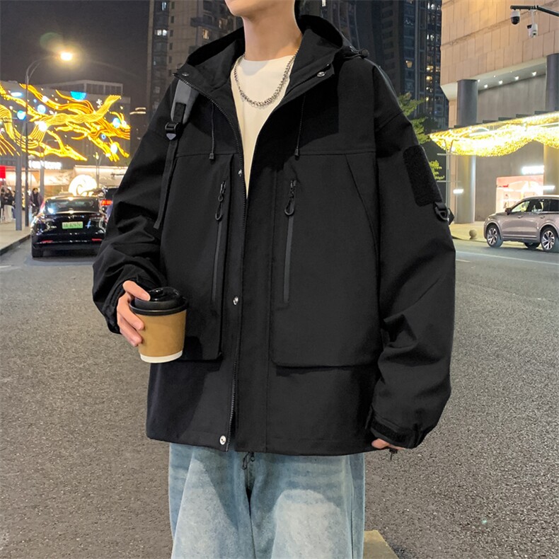 春款现货中性风三防户外夹克男连帽冲锋衣外套DSA157B-J127-P65图片