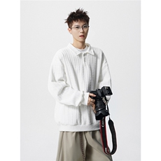 TWY27特P38控68polo圆领条纹情侣卫衣宽松外套男97聚酯纤维3氨纶，女装短外套，电商B370