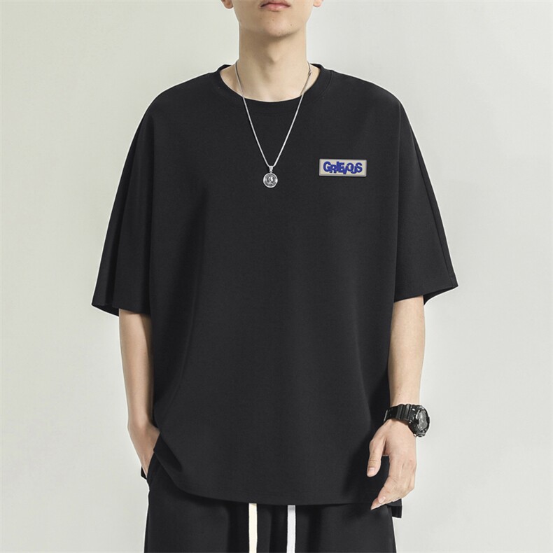 冰丝休闲运动男夏季薄款宽松潮牌时尚短袖TT318-特批-36,男装T恤,星座718