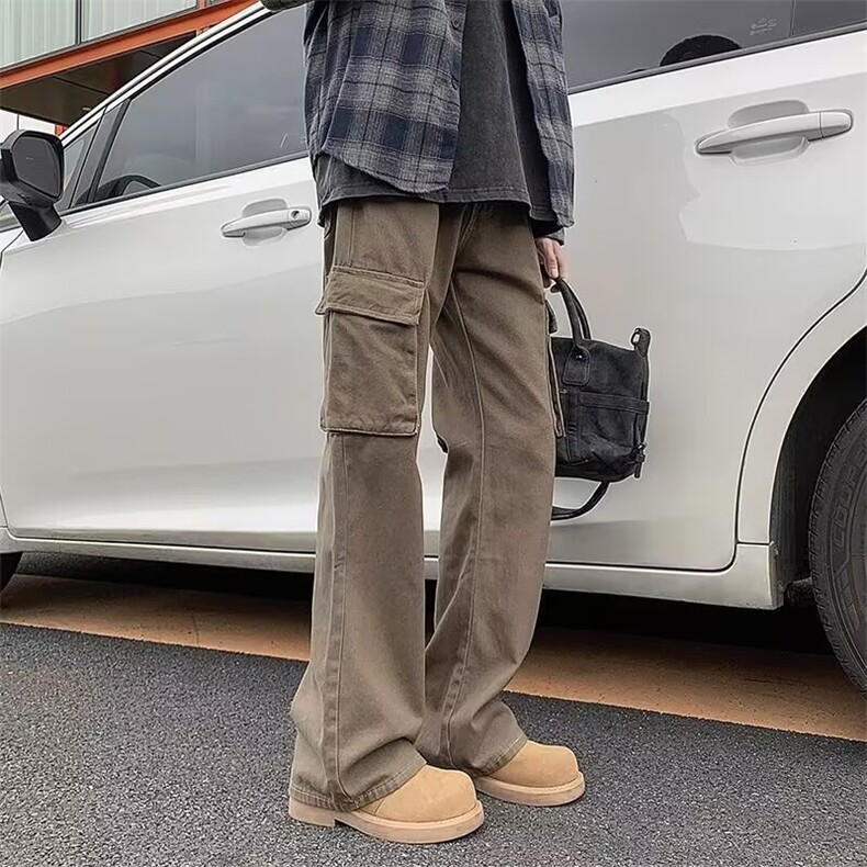 美式休闲口袋工装牛仔裤男女复古直筒宽松春秋长裤子K6695-P53,男装牛仔裤,星座412-1