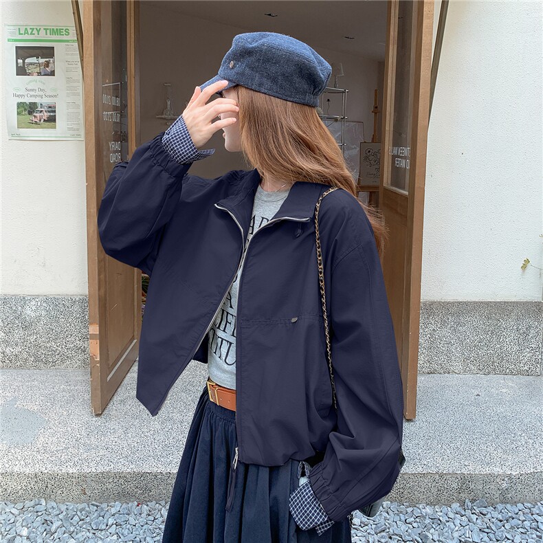 灰色又酷又飒减龄工装外套女秋季2025新款小个子巨好看的休闲夹克,女装短外套,2C126