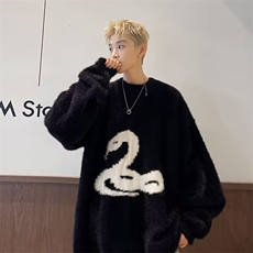 慵懒毛衣针织衫男学生秋冬季oversize潮牌宽松长袖羊绒衫M5717，男装针织衫/毛衣，星座506