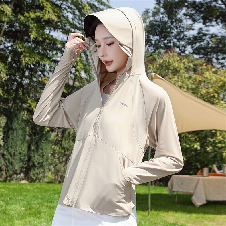 锦纶原纱防晒衣夏季黑胶帽檐UPF100+防紫外线冰感防晒服2359-P35,男装防晒衣,星座1403A
